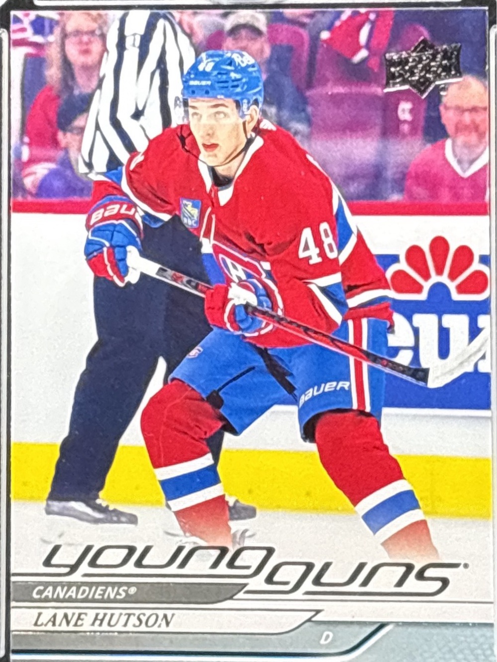 Upper Deck Young Guns Canadiens Red Hockey Trading Card - Lane Hutson